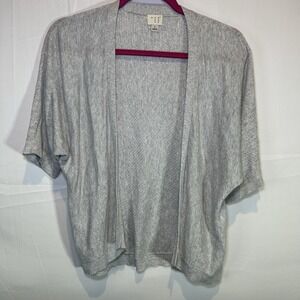 A New Day Women's Open Front Gray Cardigan Size Small S Shimmery sheer Loose Fit